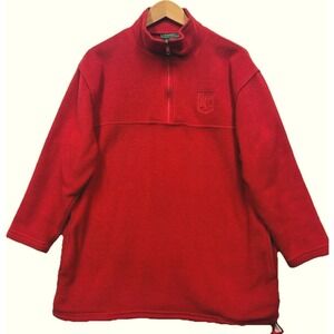 Lauren Ralph Lauren Mens Polartec Fleece 1/4 Zip Pullover Sweater Red Size Med